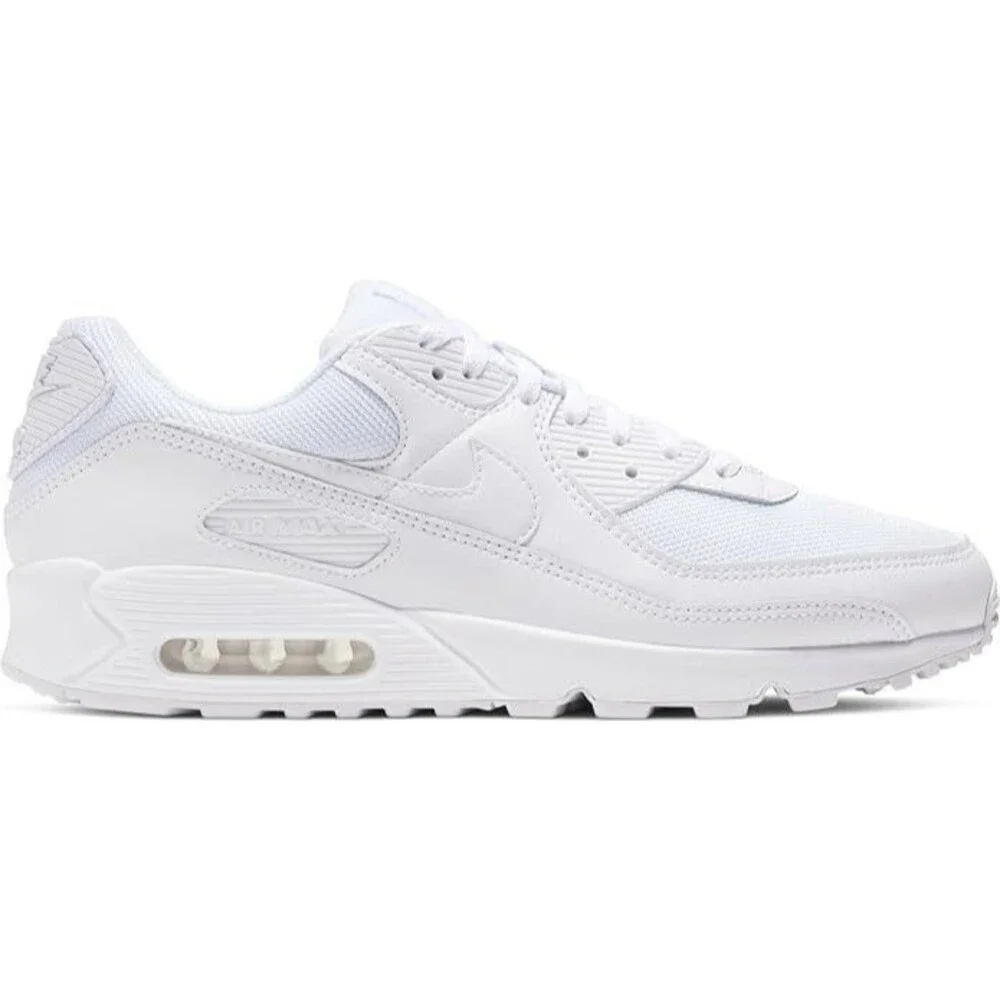 Men's Size 8.5 -  Nike Air Max 90 White / Wolf Grey (CN8490 100) ((NO LID))
